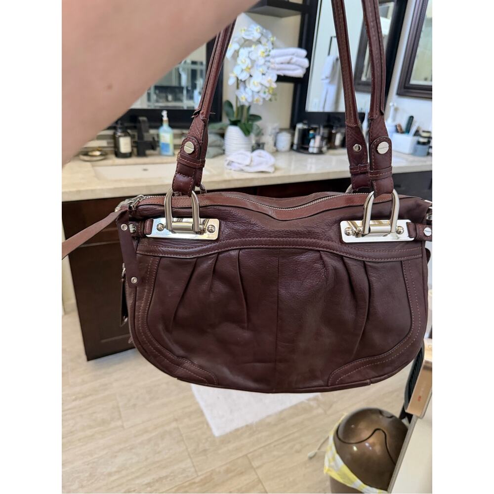 Gorgeous B. Makowsky shoulder bag chocolate brown leather - Picture 14 of 16